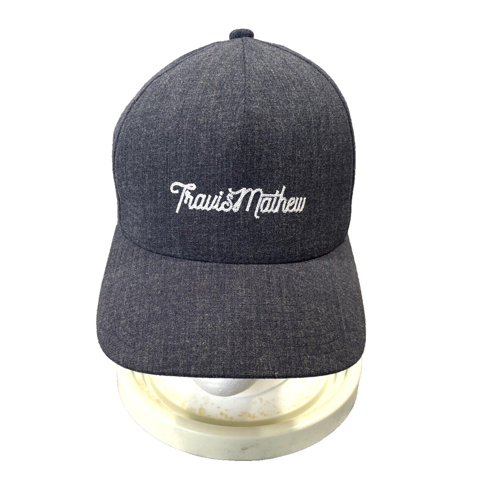 Travis Mathew Embroidered Logo Golf Snapback Hat Cap Flexfit Navy One Size